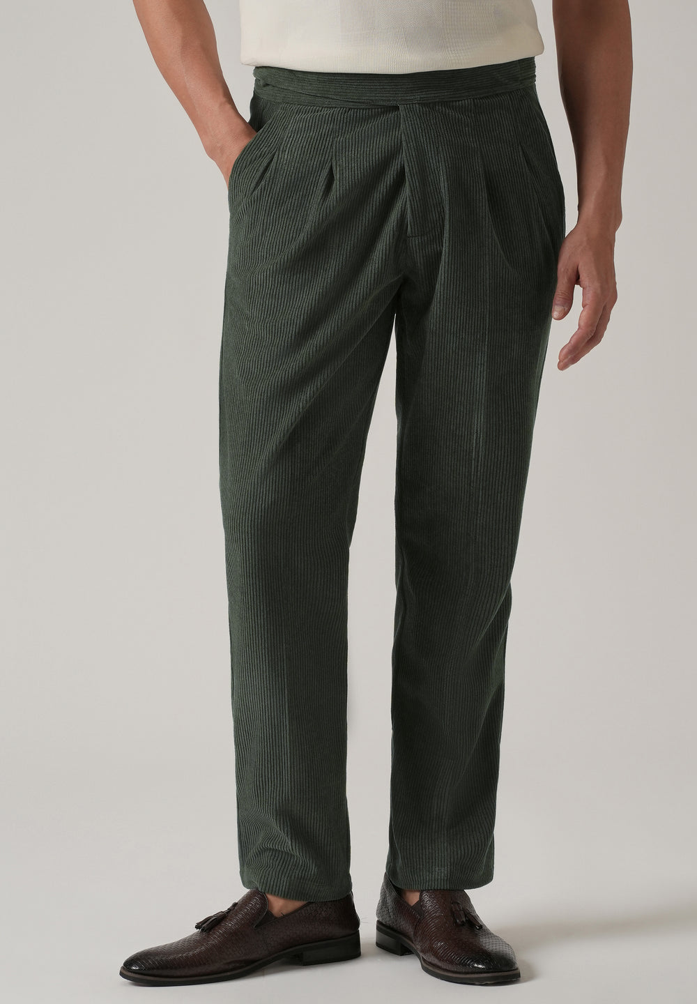 Green Corduroy Gurkha Pants