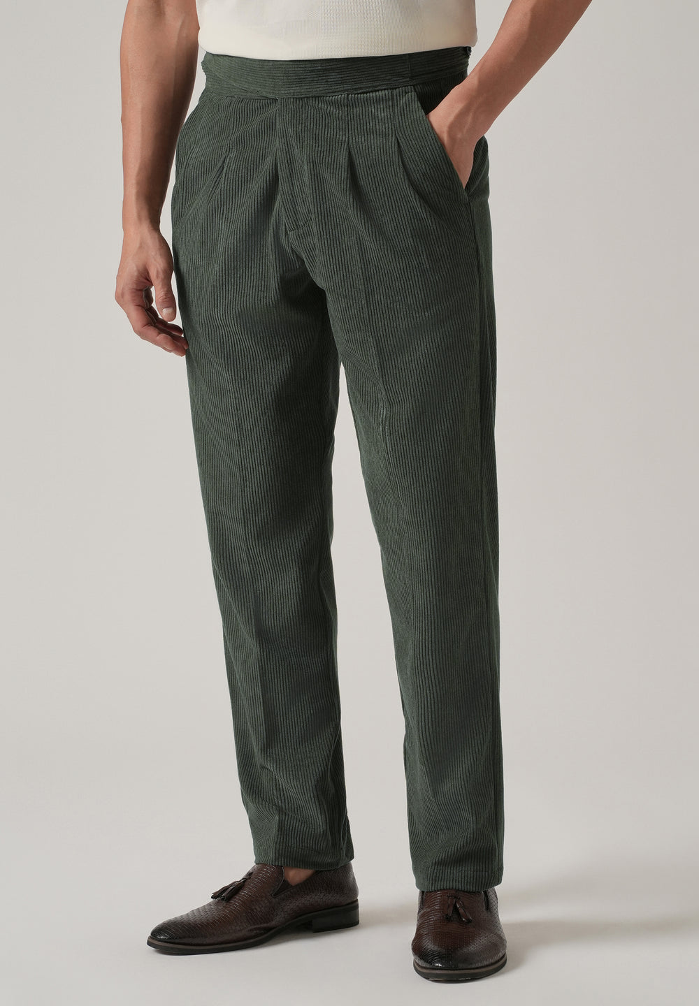 Green Corduroy Gurkha Pants