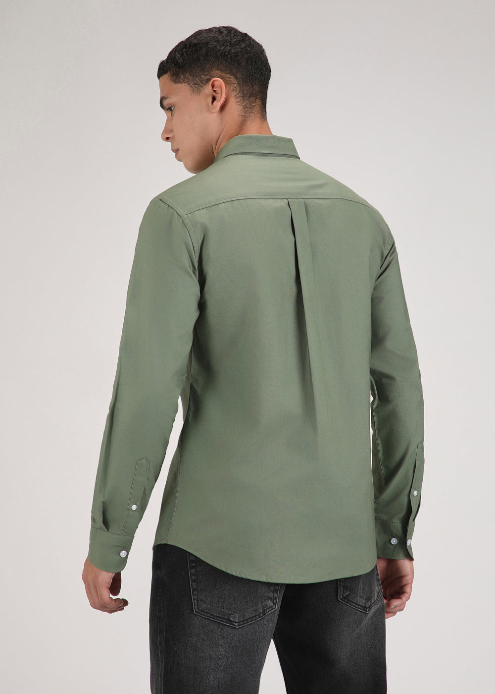 Green Cotton Oxford Shirt