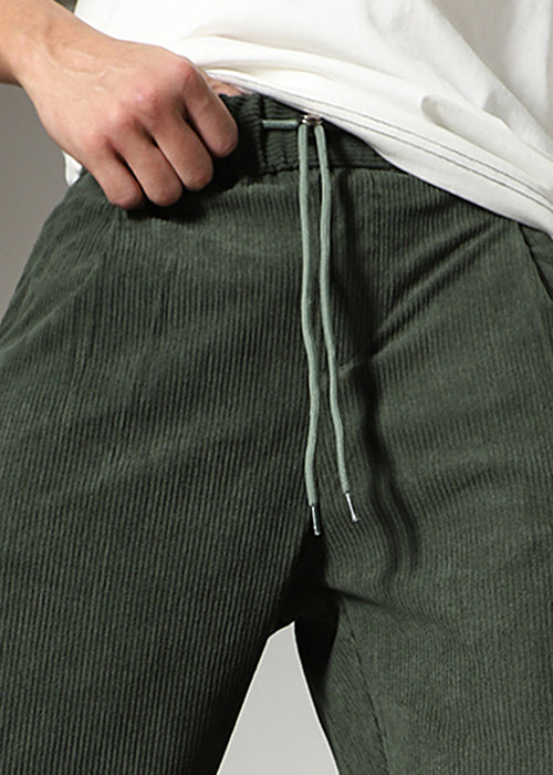 Green Drawstring Corduroy Pant