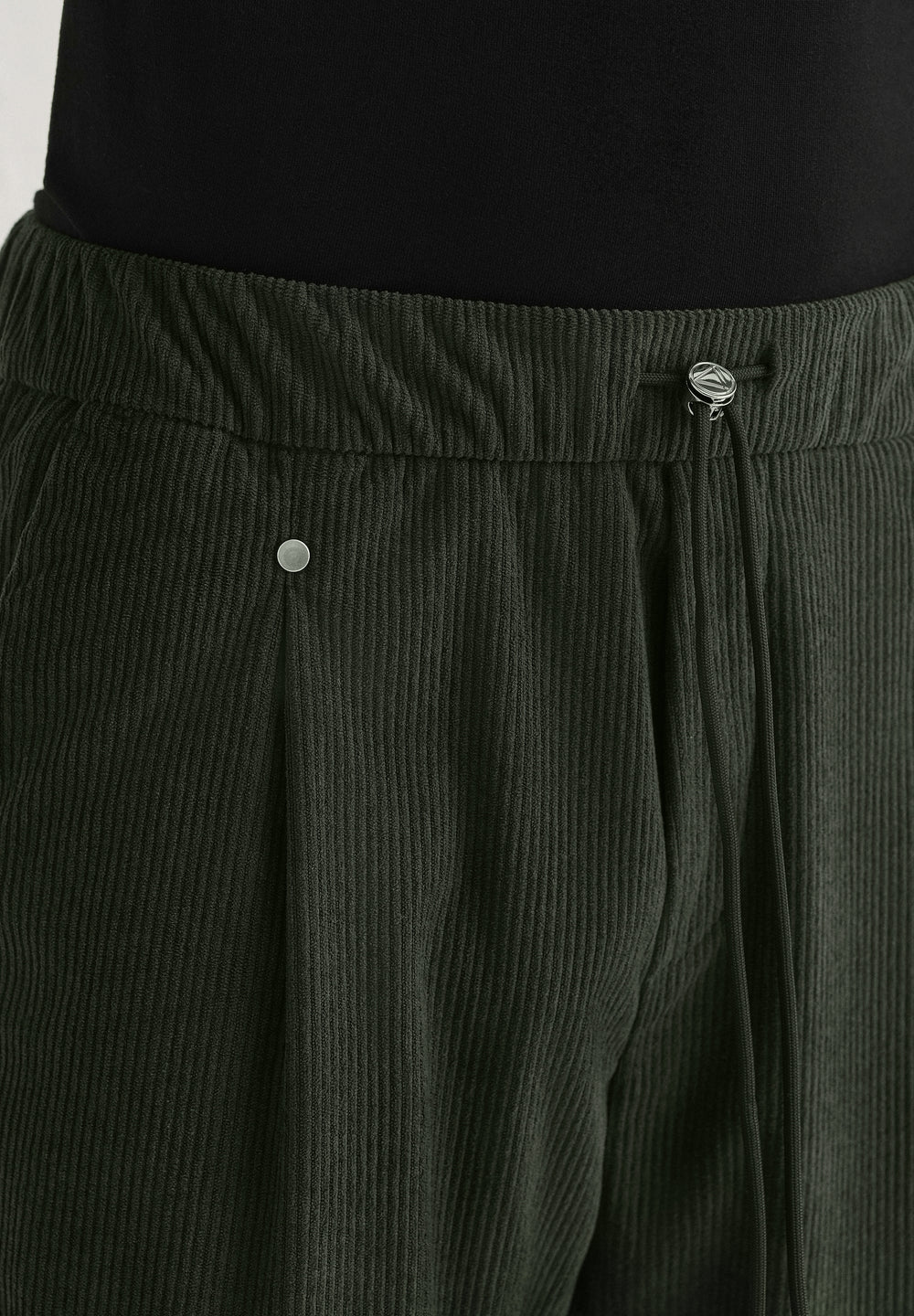 Green Drawstring Corduroy Pant
