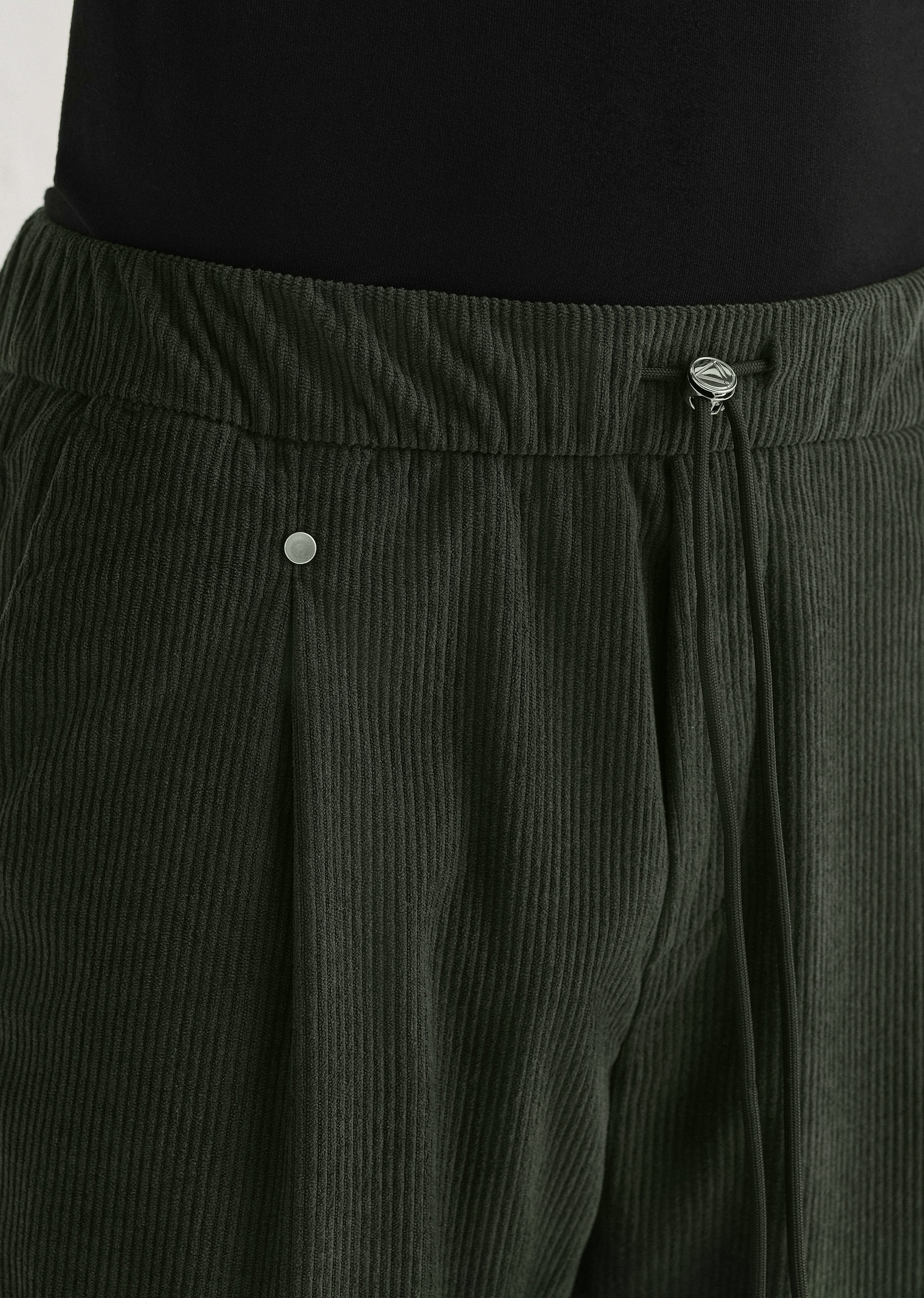 Green Drawstring Corduroy Pant