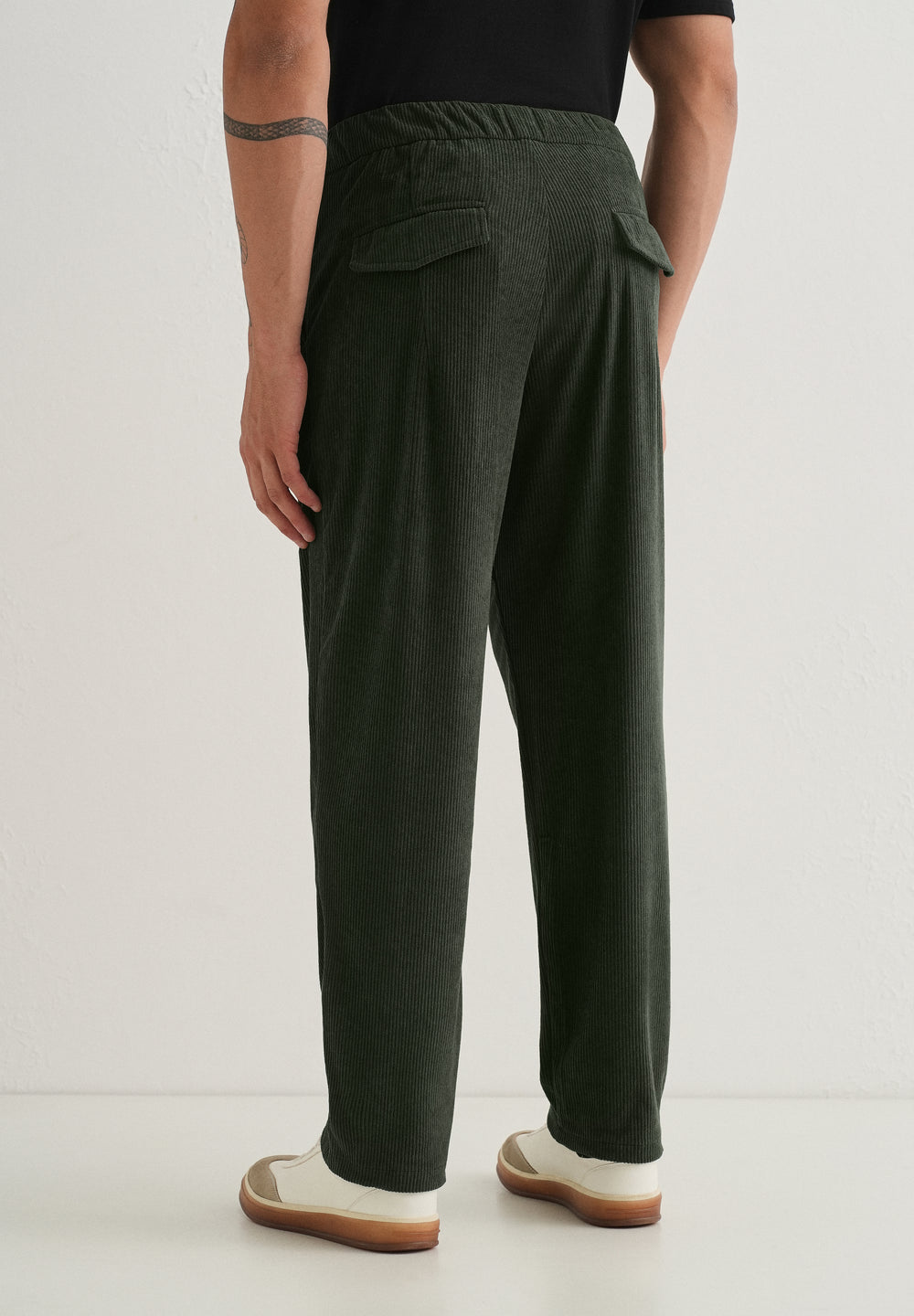 Green Drawstring Corduroy Pant