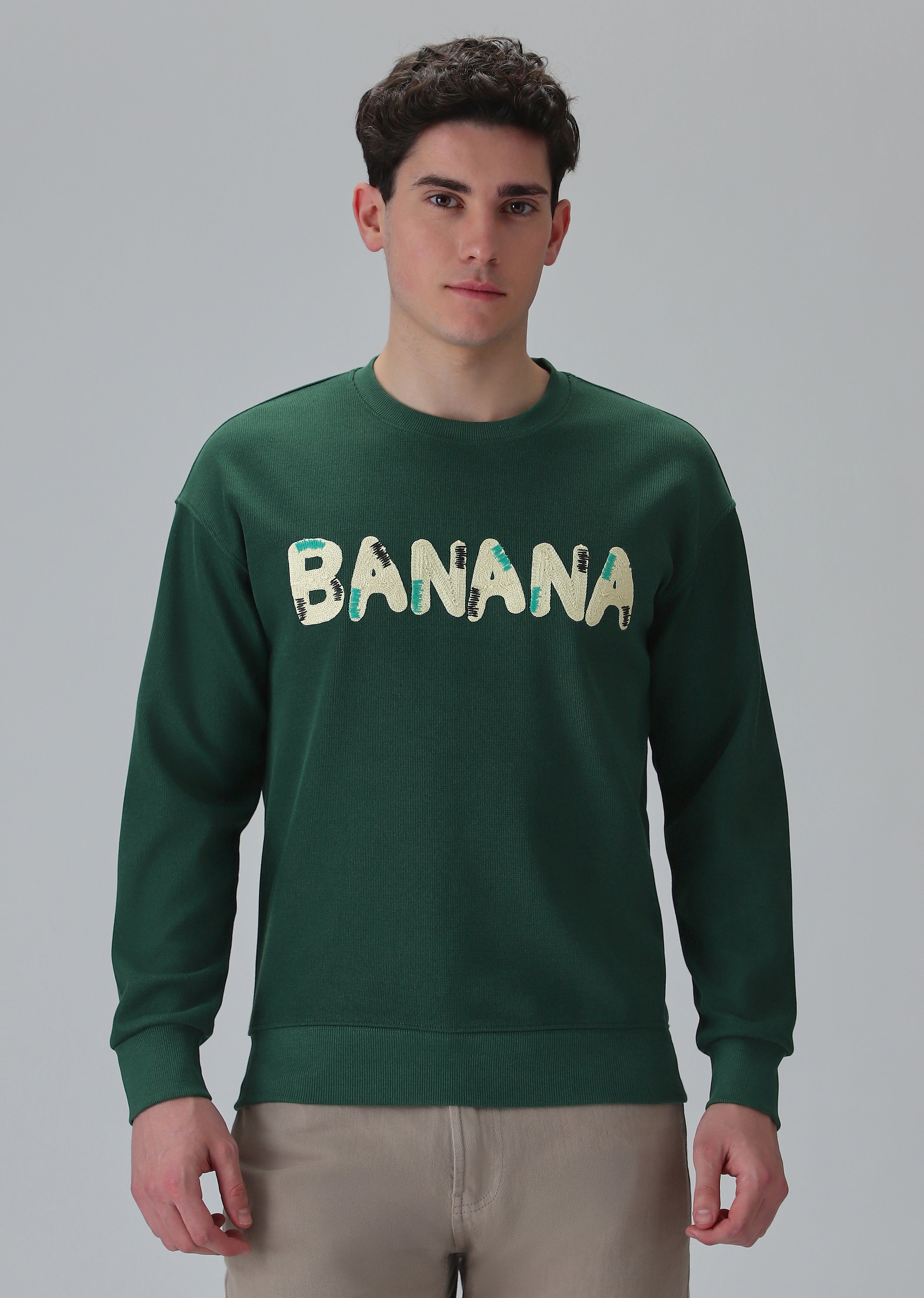 Green Embossed Sweatshirt