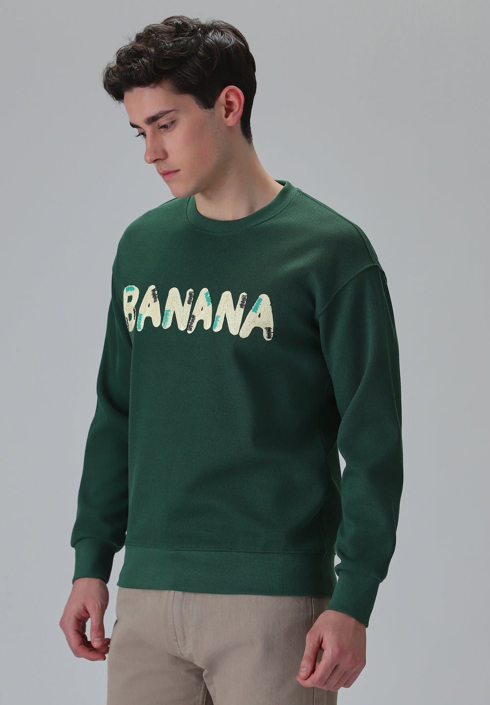 Green Embossed Sweatshirt