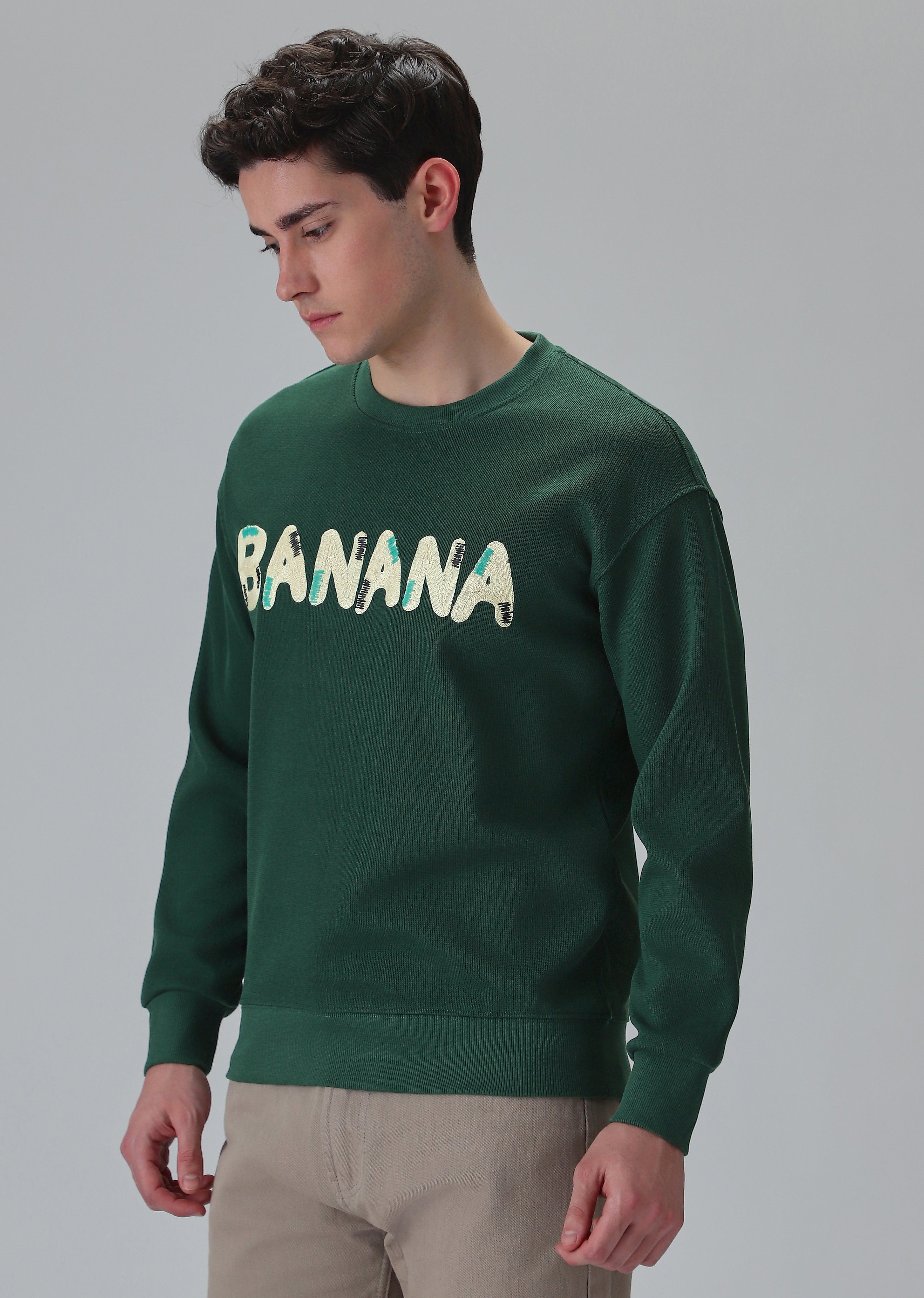 Green Embossed Sweatshirt