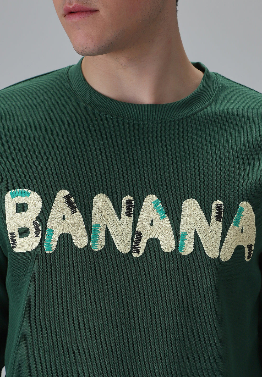 Green Embossed Sweatshirt