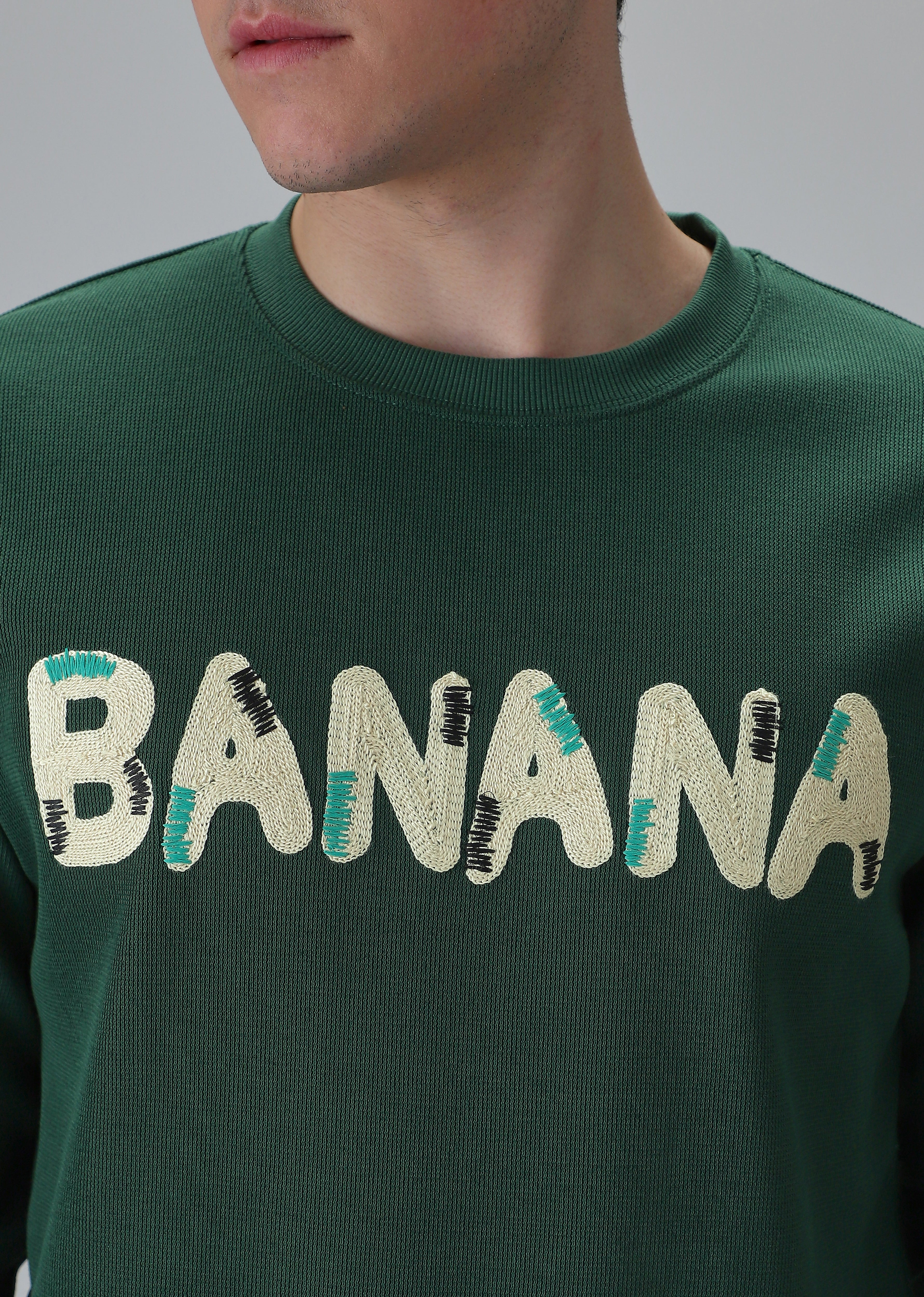 Green Embossed Sweatshirt