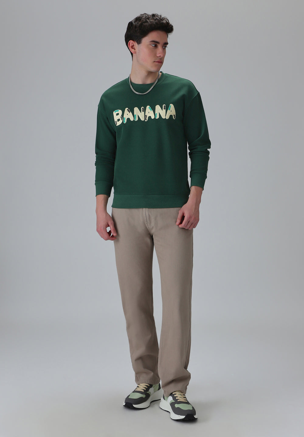 Green Embossed Sweatshirt