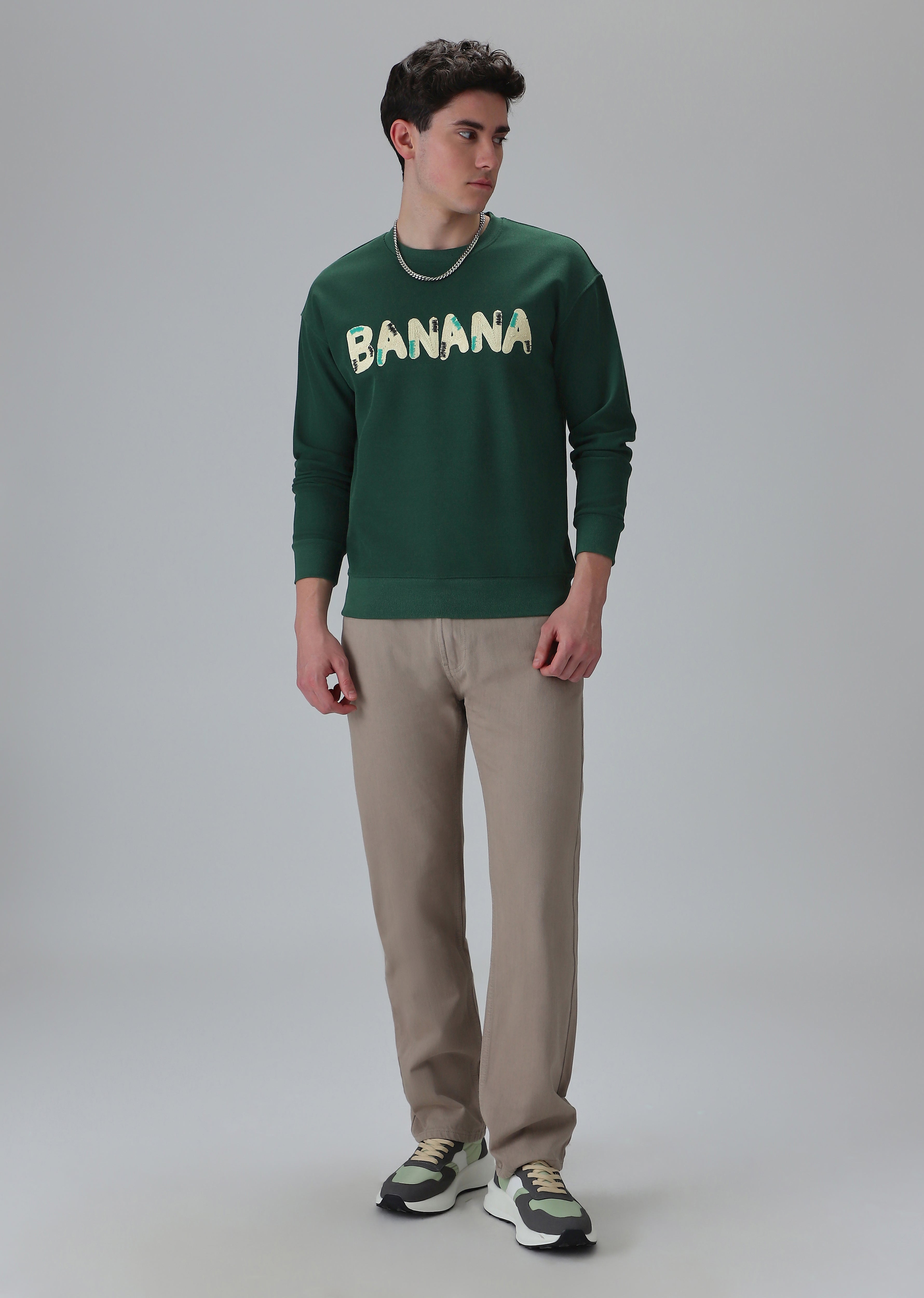 Green Embossed Sweatshirt