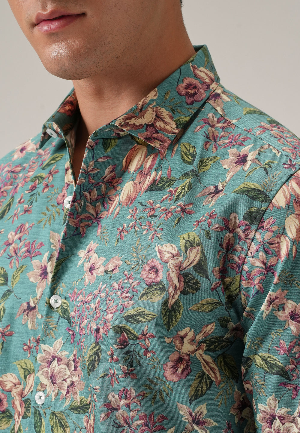 Green Floral Print Shirt