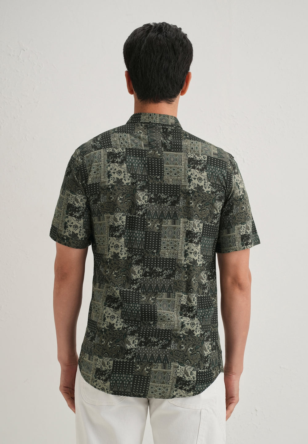 Green Geometric Print Shirt