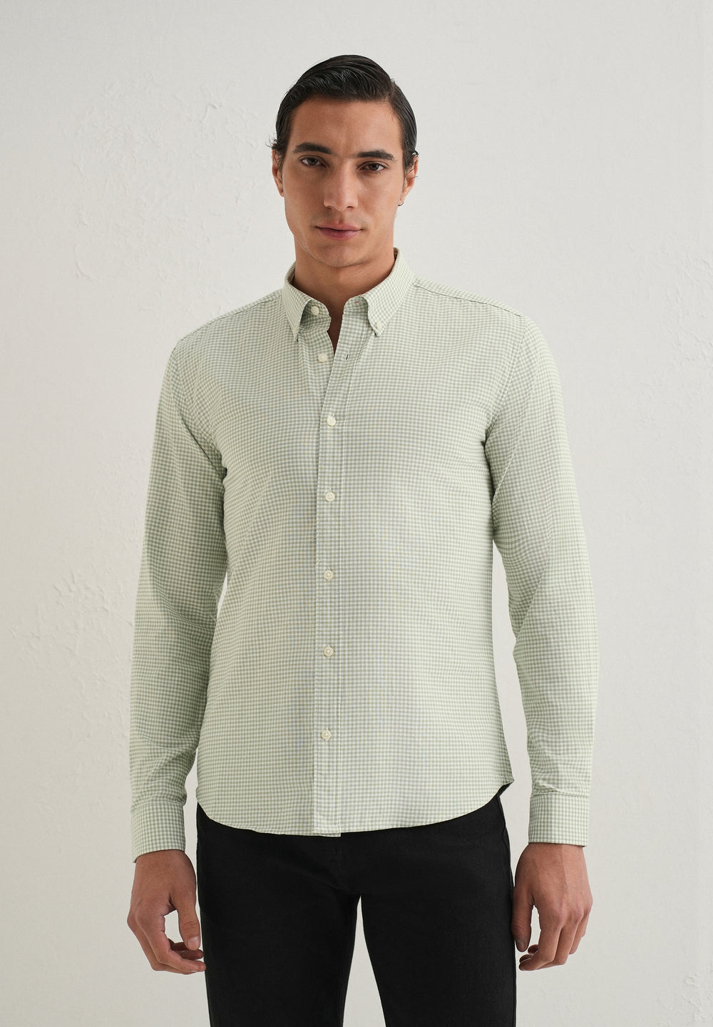 Green Gingham Check Shirt