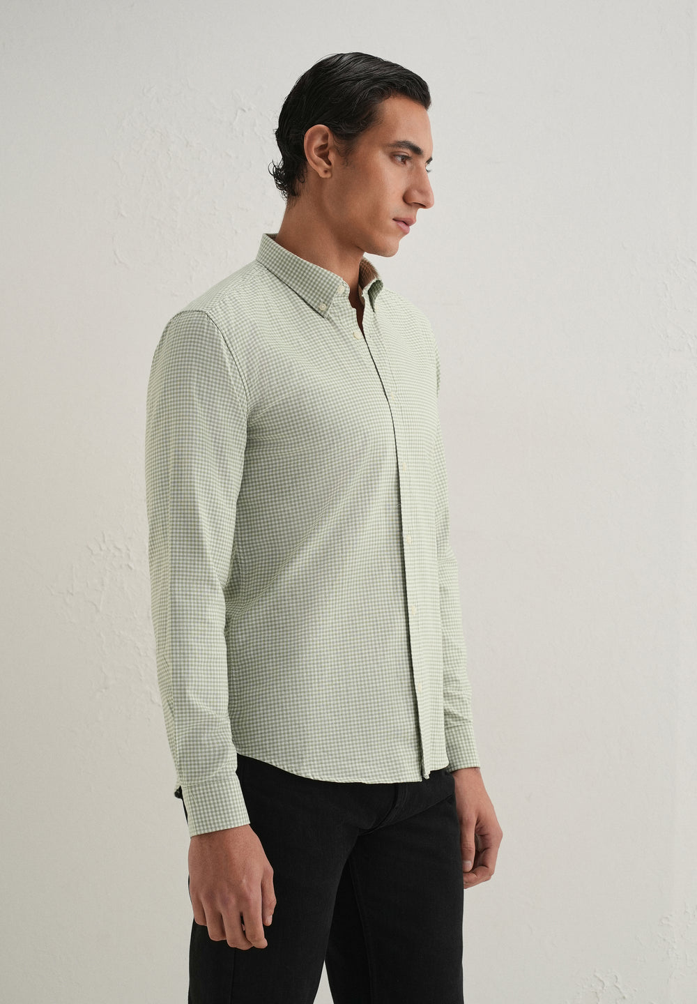 Green Gingham Check Shirt