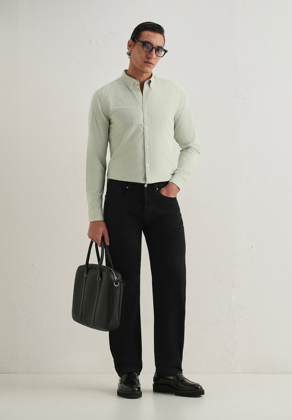 Green Gingham Check Shirt