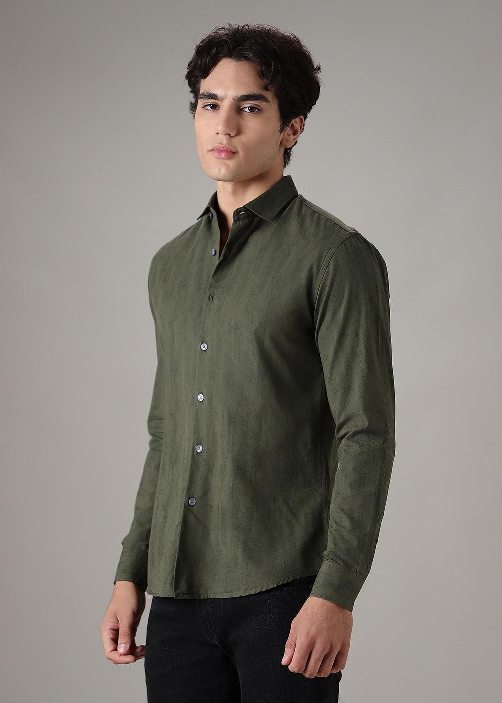 Green Gradient Printed Shirt