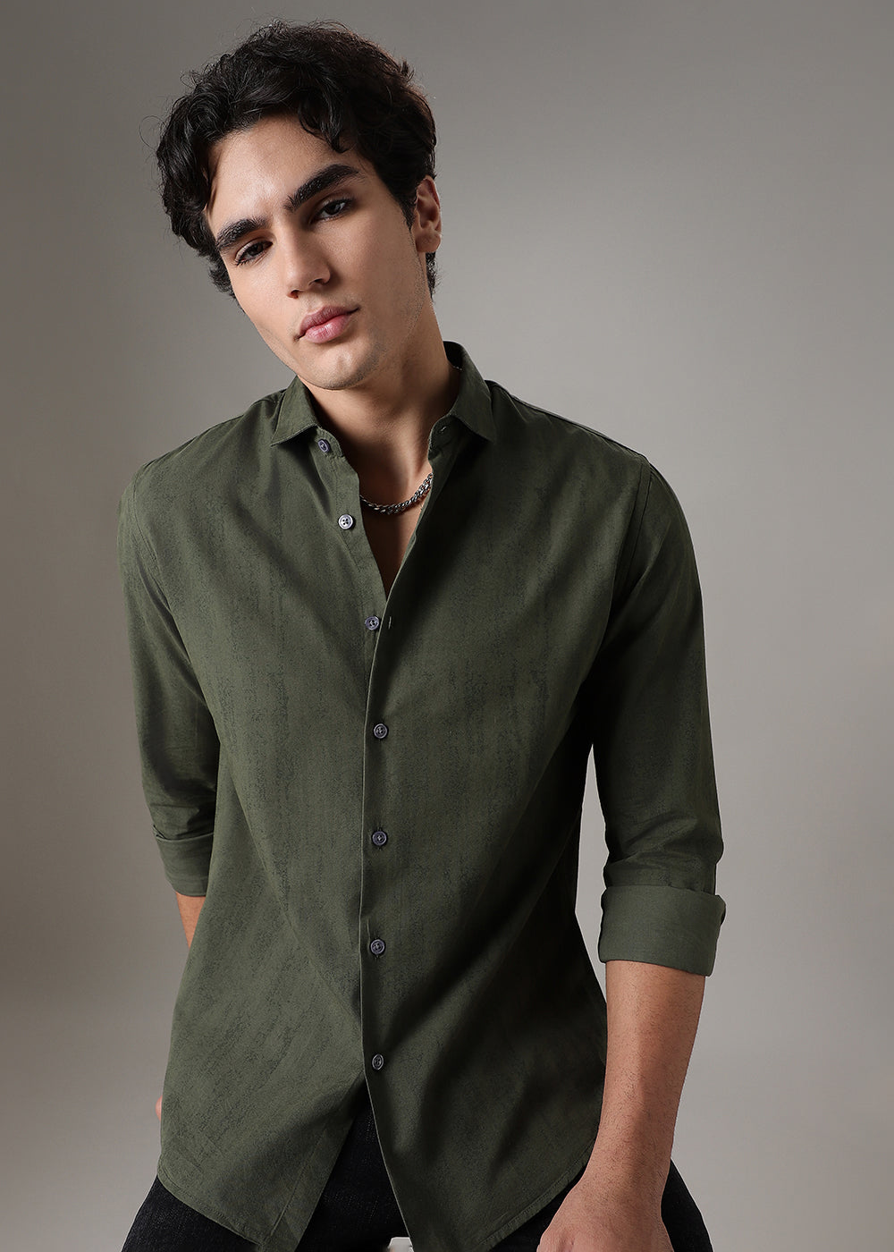 Green Gradient Printed Shirt