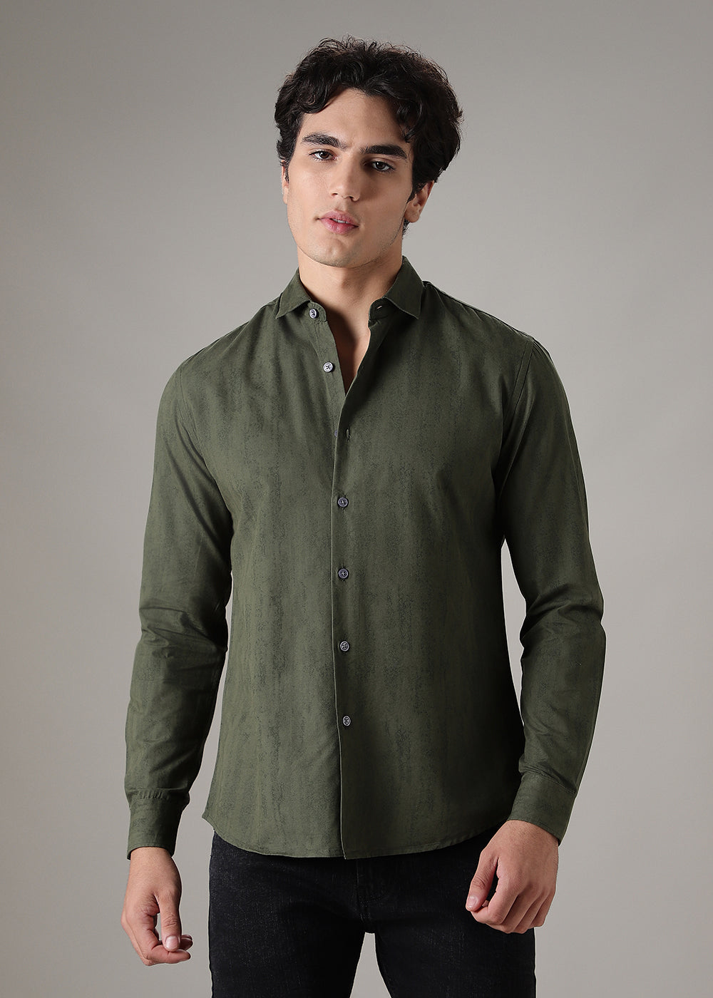 Green Gradient Printed Shirt