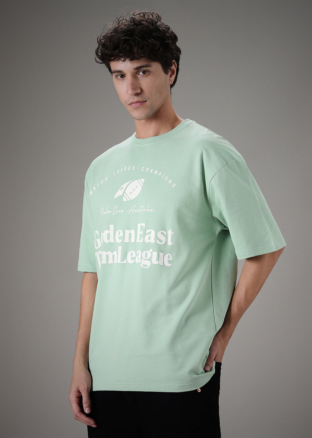 Green Graphic Print Oversized T-shirt