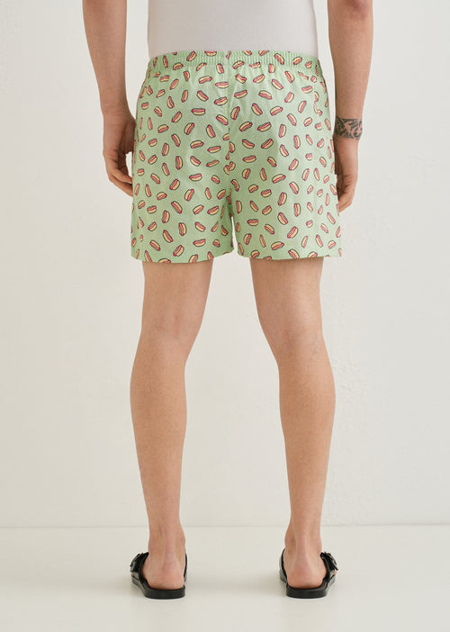 Green Hotdog Printed Boxer