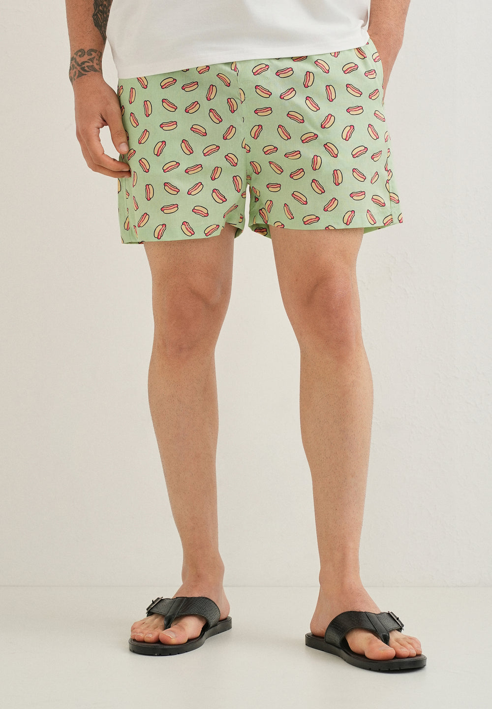 Green Hotdog Printed Boxer