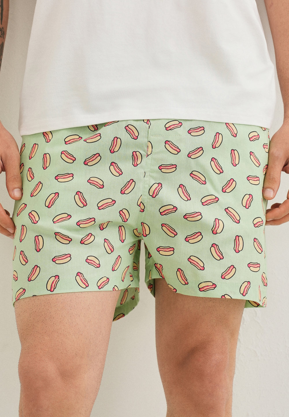 Green Hotdog Printed Boxer