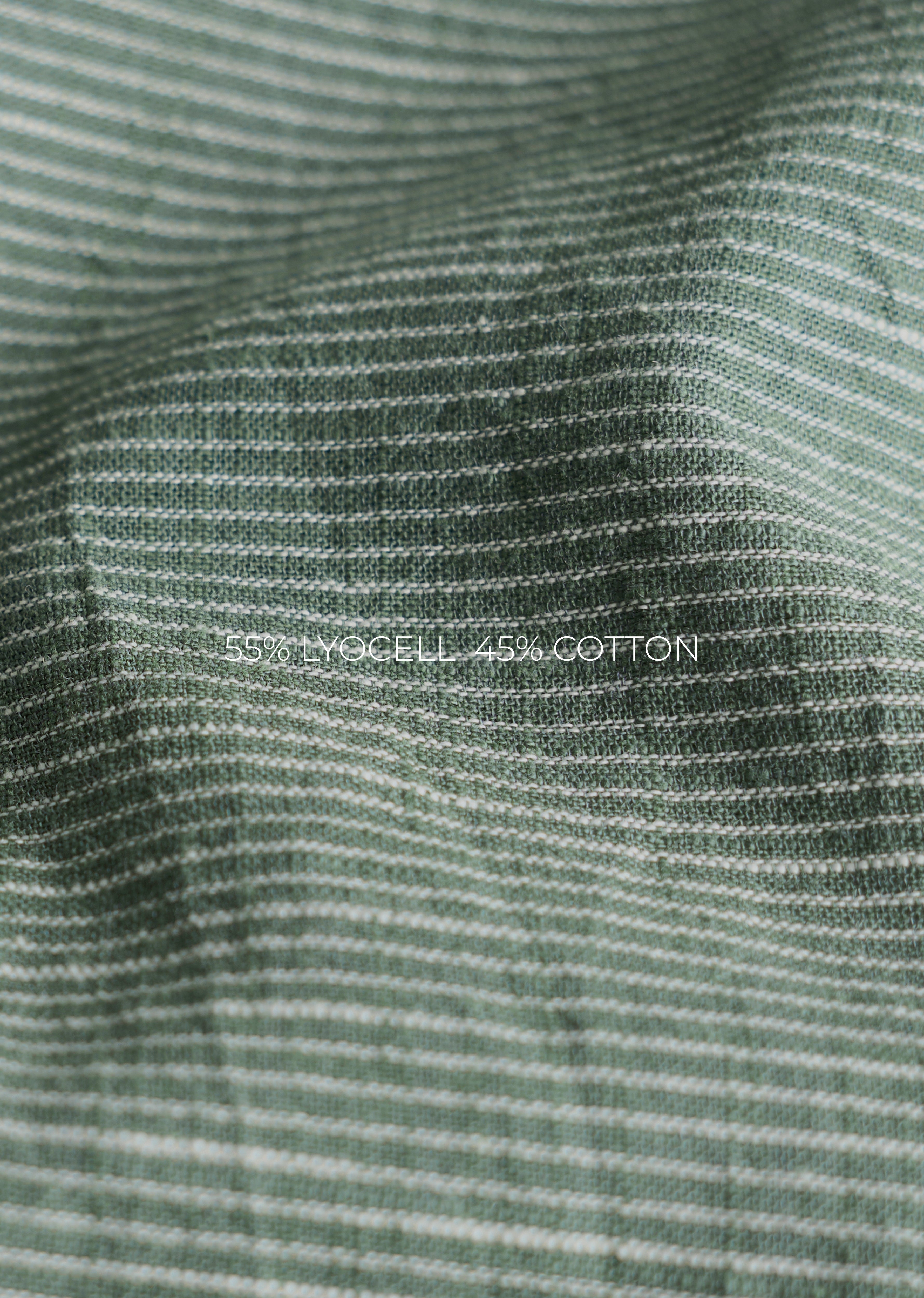 Green Lyocell Cotton Stripe Shirt