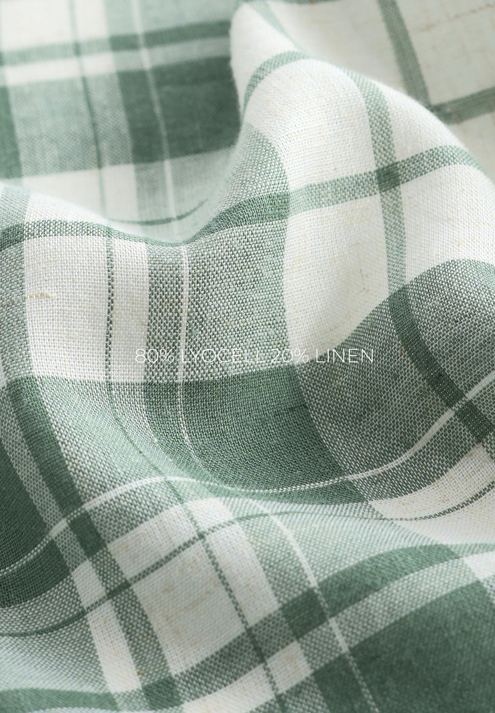 Green Lyocell Linen Check Shirt