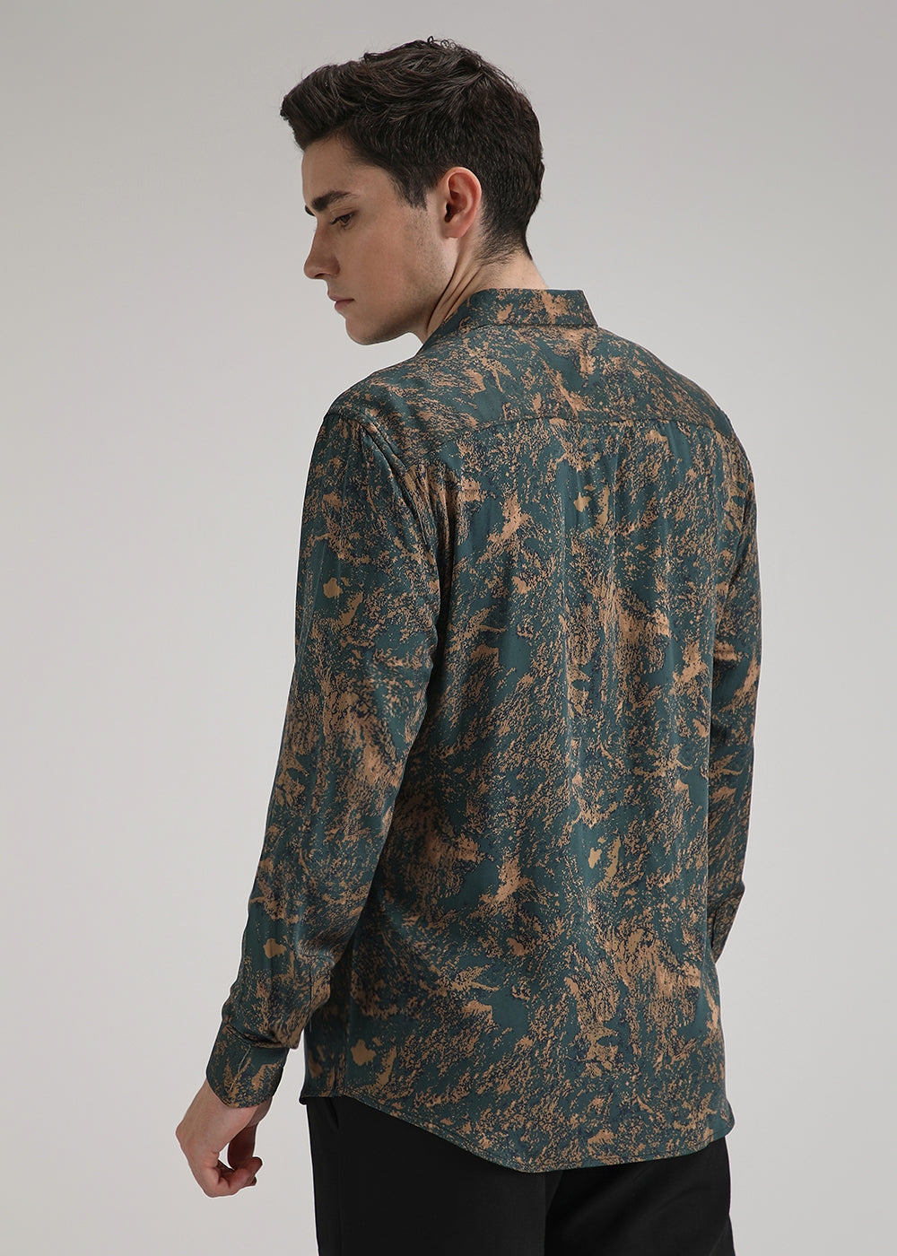 Green Ochre Abstract Printed Shirt