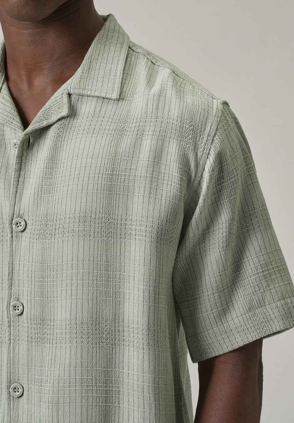 Green Open Weave Cotton Shirt