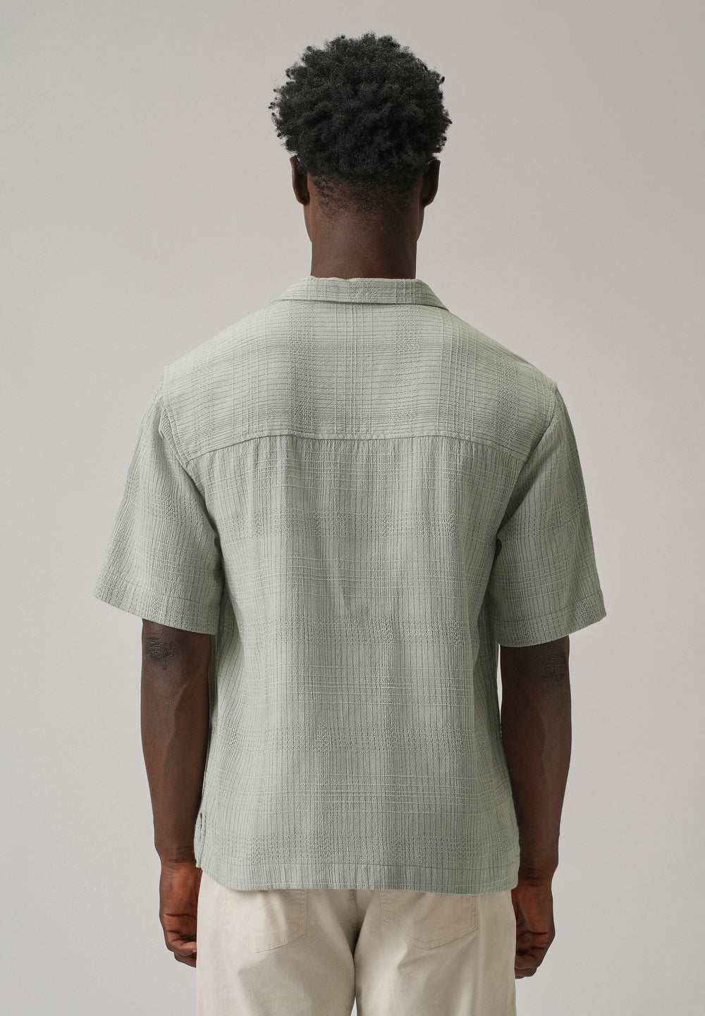 Green Open Weave Cotton Shirt