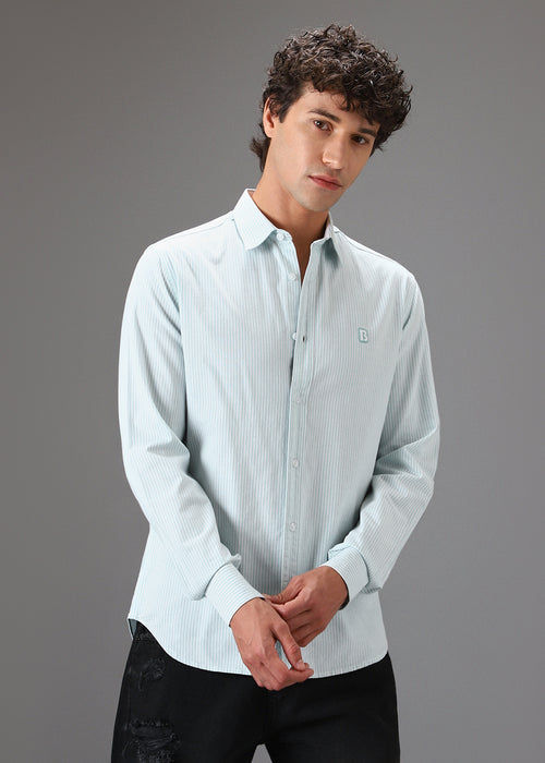 Green Pin Stripe Shirt