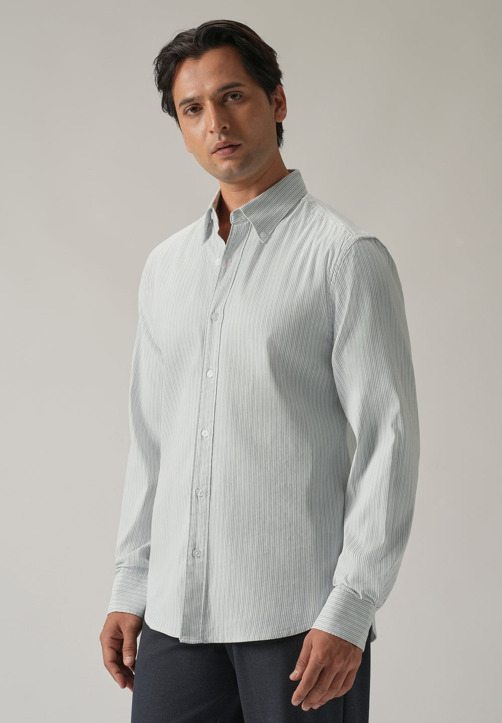 Green Pinstripe Shirt