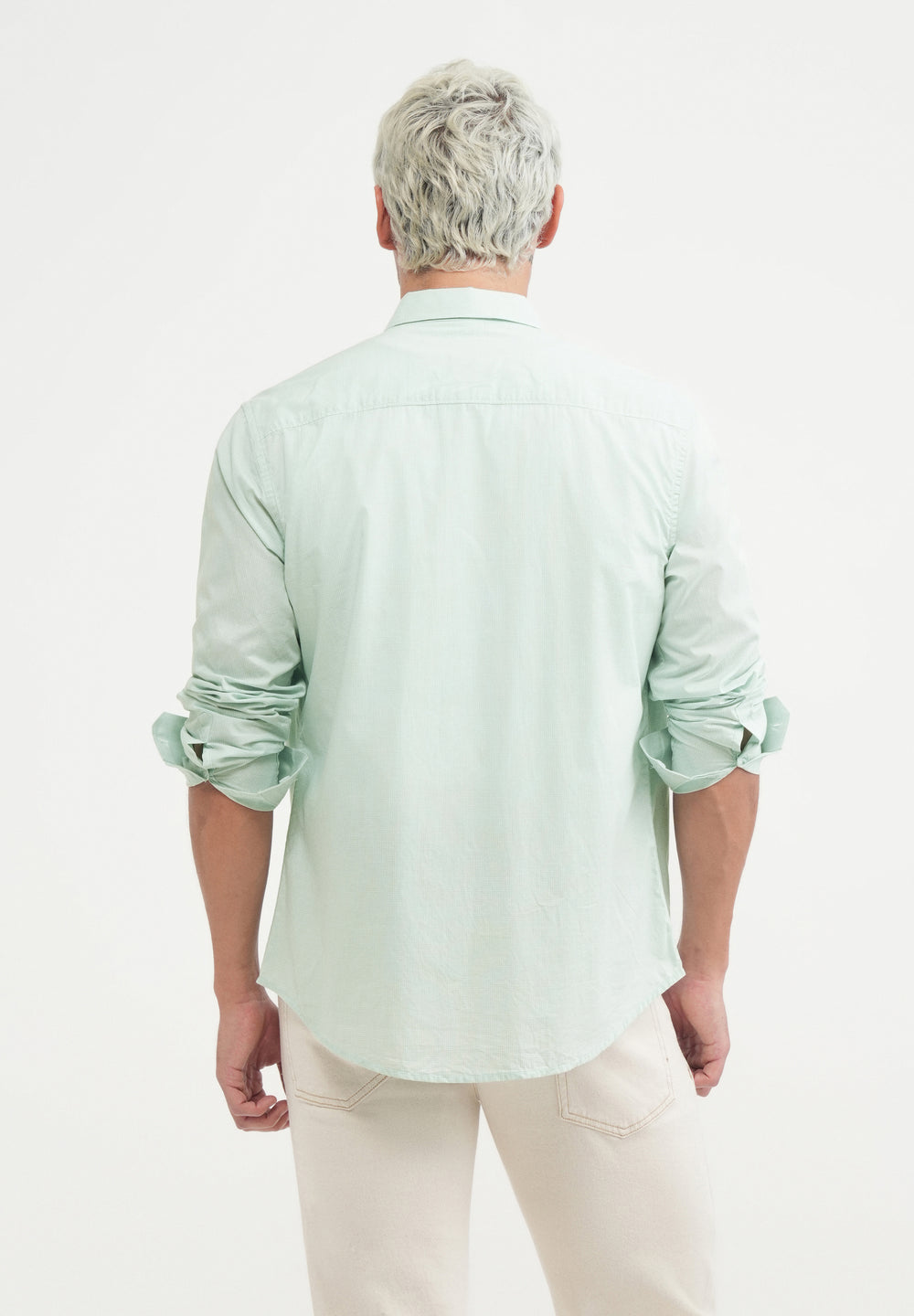 Green Placement Print Cotton Shirt