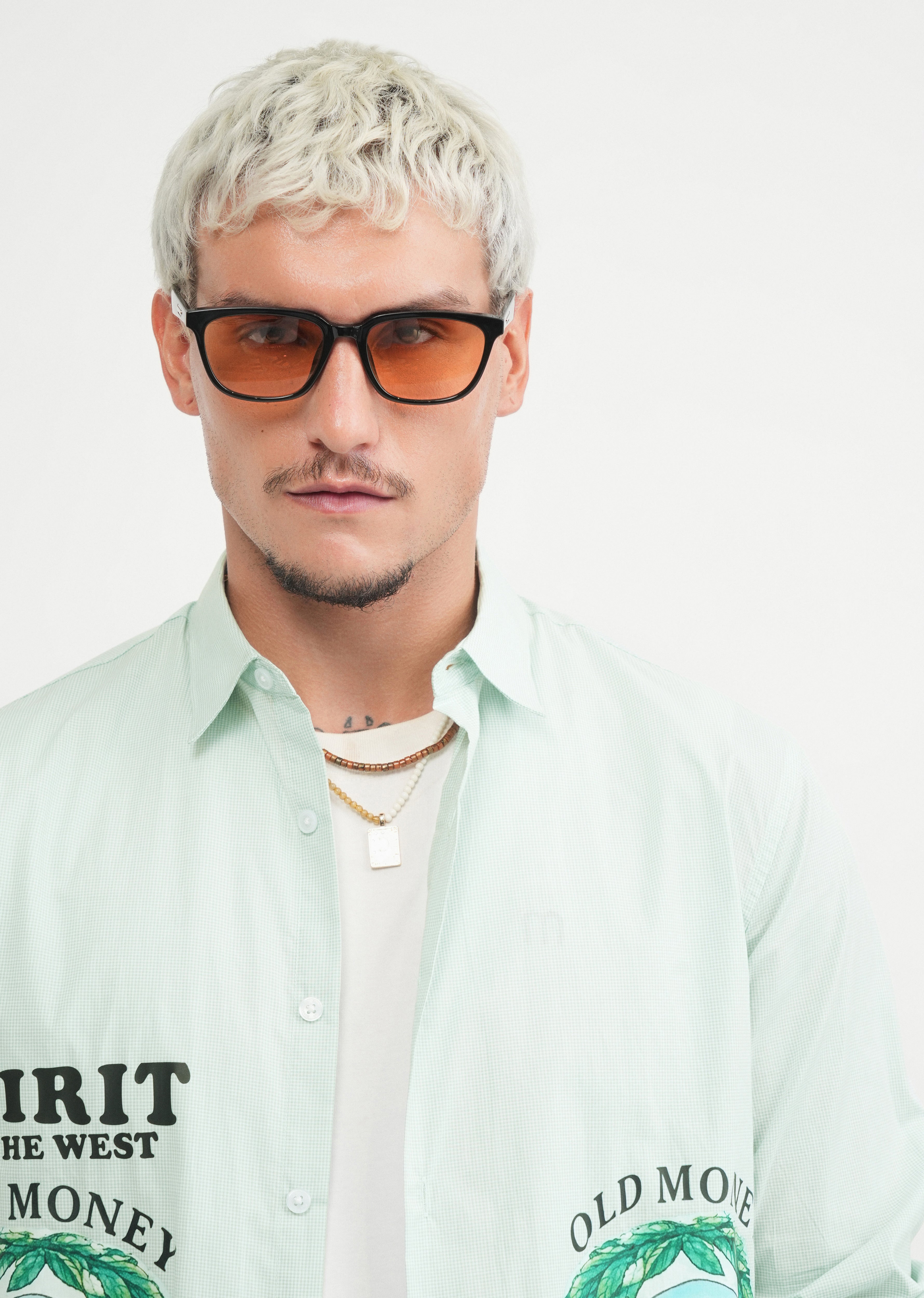 Green Placement Print Cotton Shirt