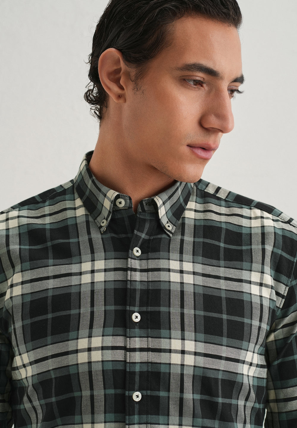 Green Plaid Check Shirt