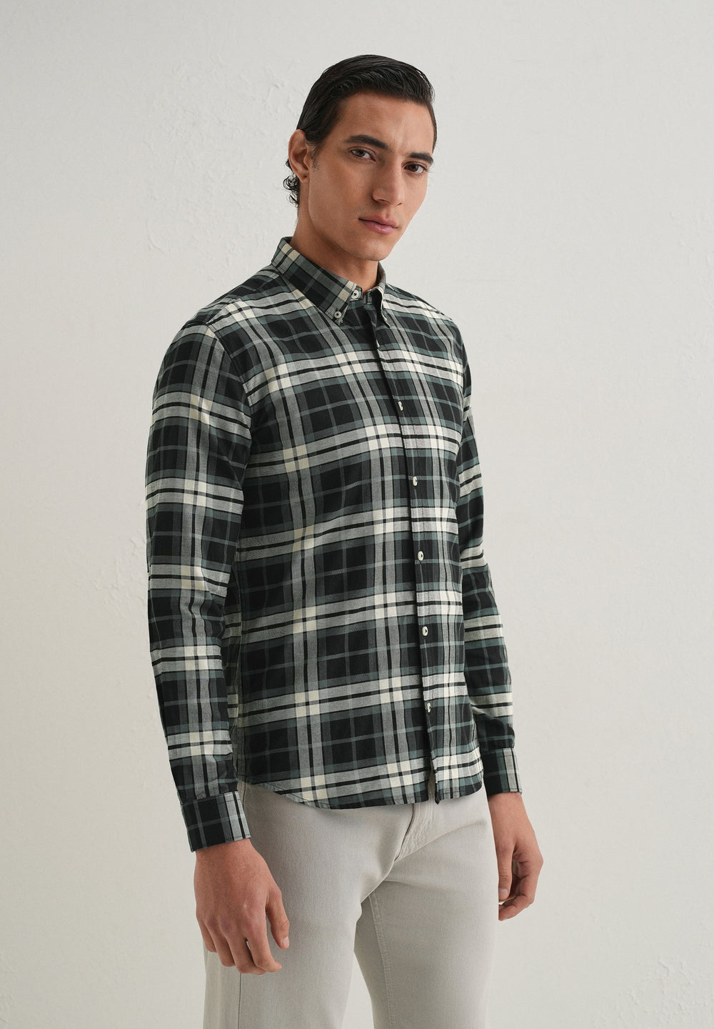 Green Plaid Check Shirt