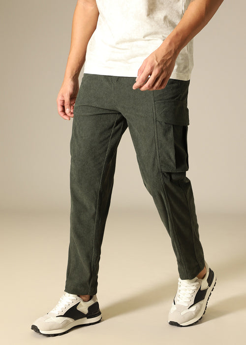 Green Pocket Cargo Corduroy Pant