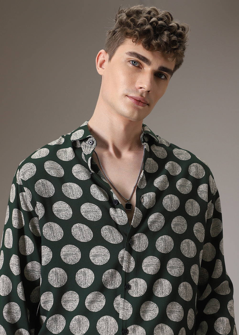 Green Polka Dot Feather Shirt