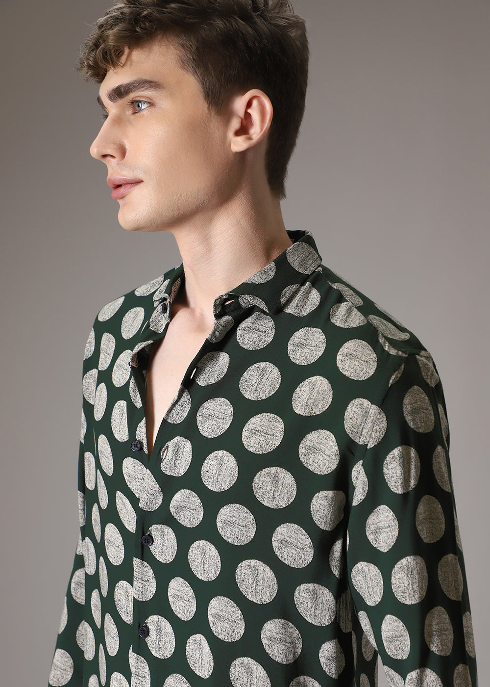 Green Polka Dot Feather Shirt