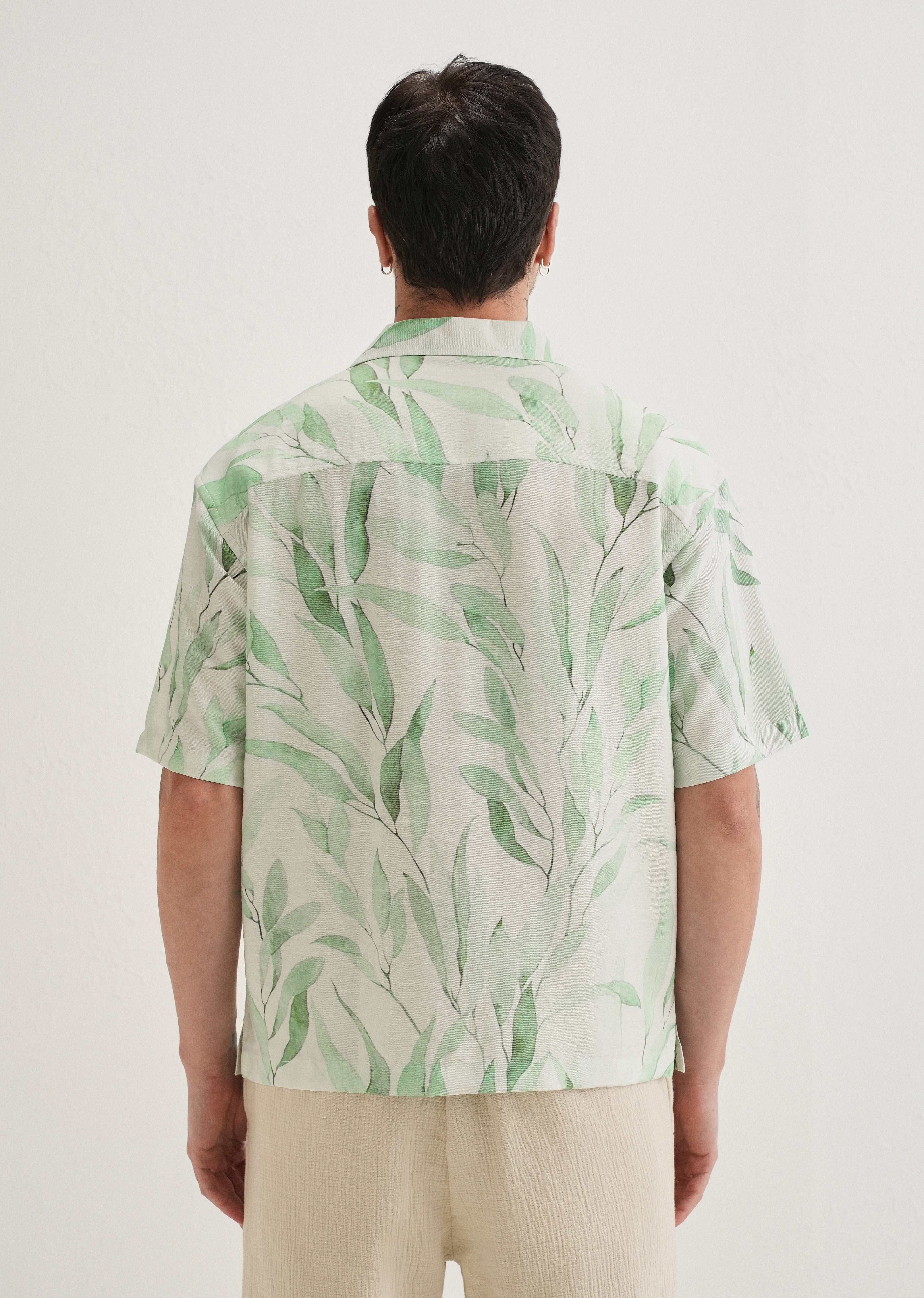 Green Soft Stroke Printed Shirt