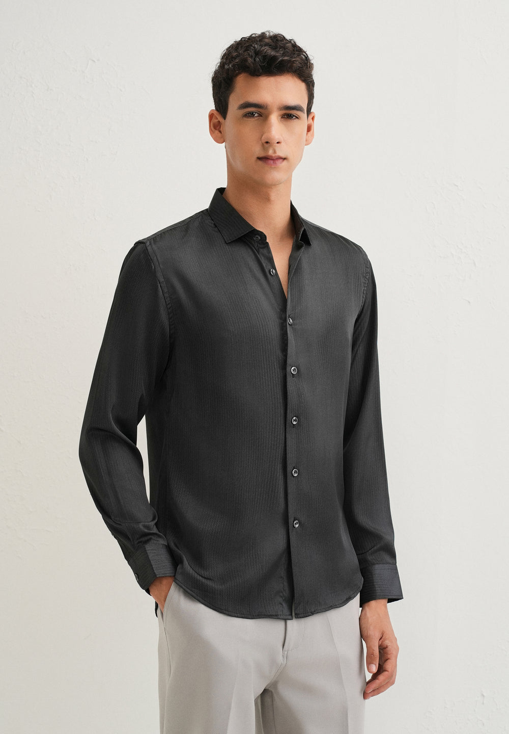 Green Stippling Abstract Printed Shirt