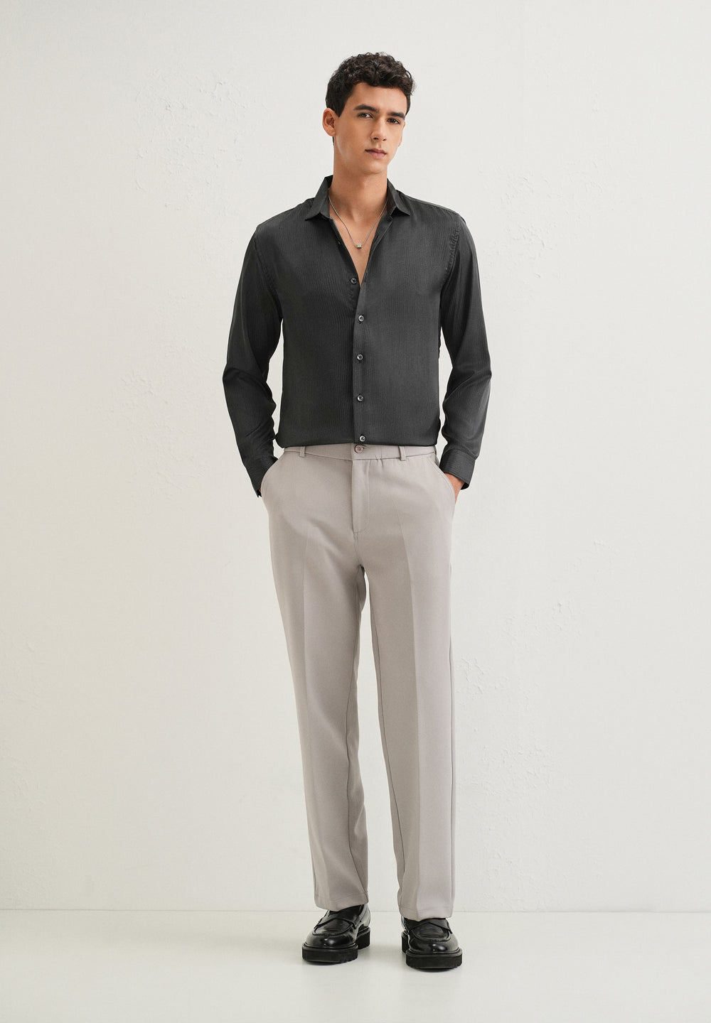 Green Stippling Abstract Printed Shirt