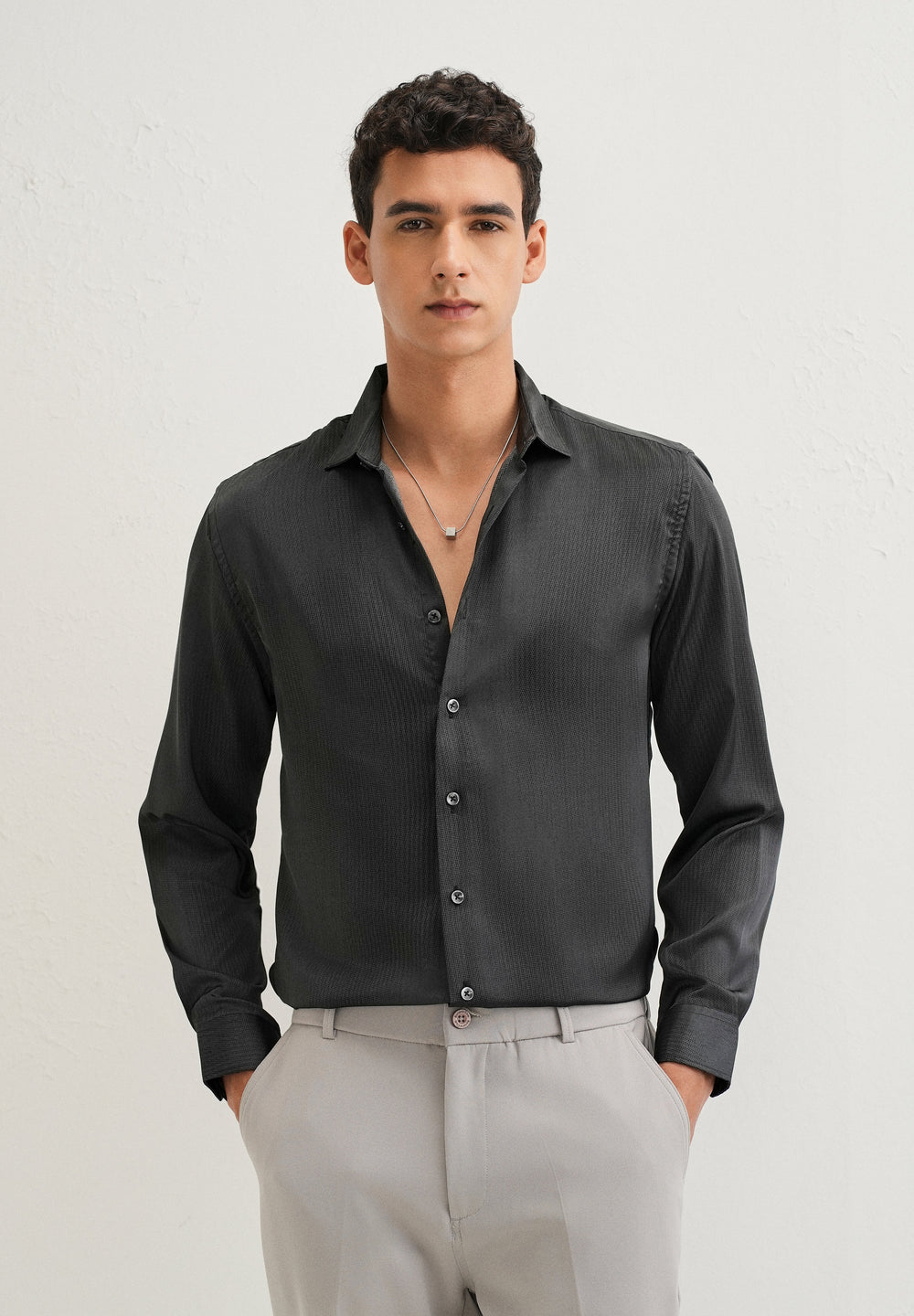 Green Stippling Abstract Printed Shirt