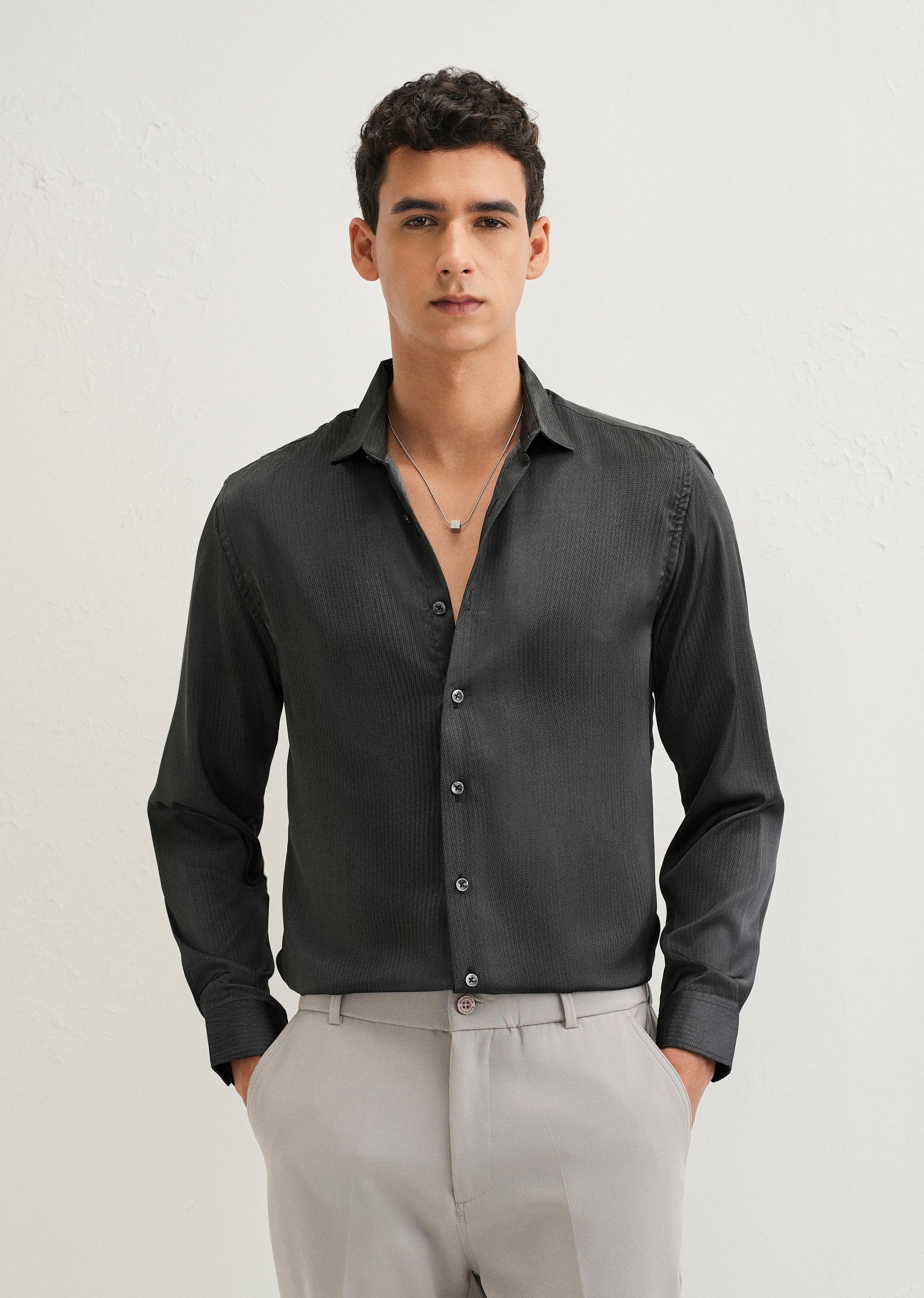 Green Stippling Abstract Printed Shirt