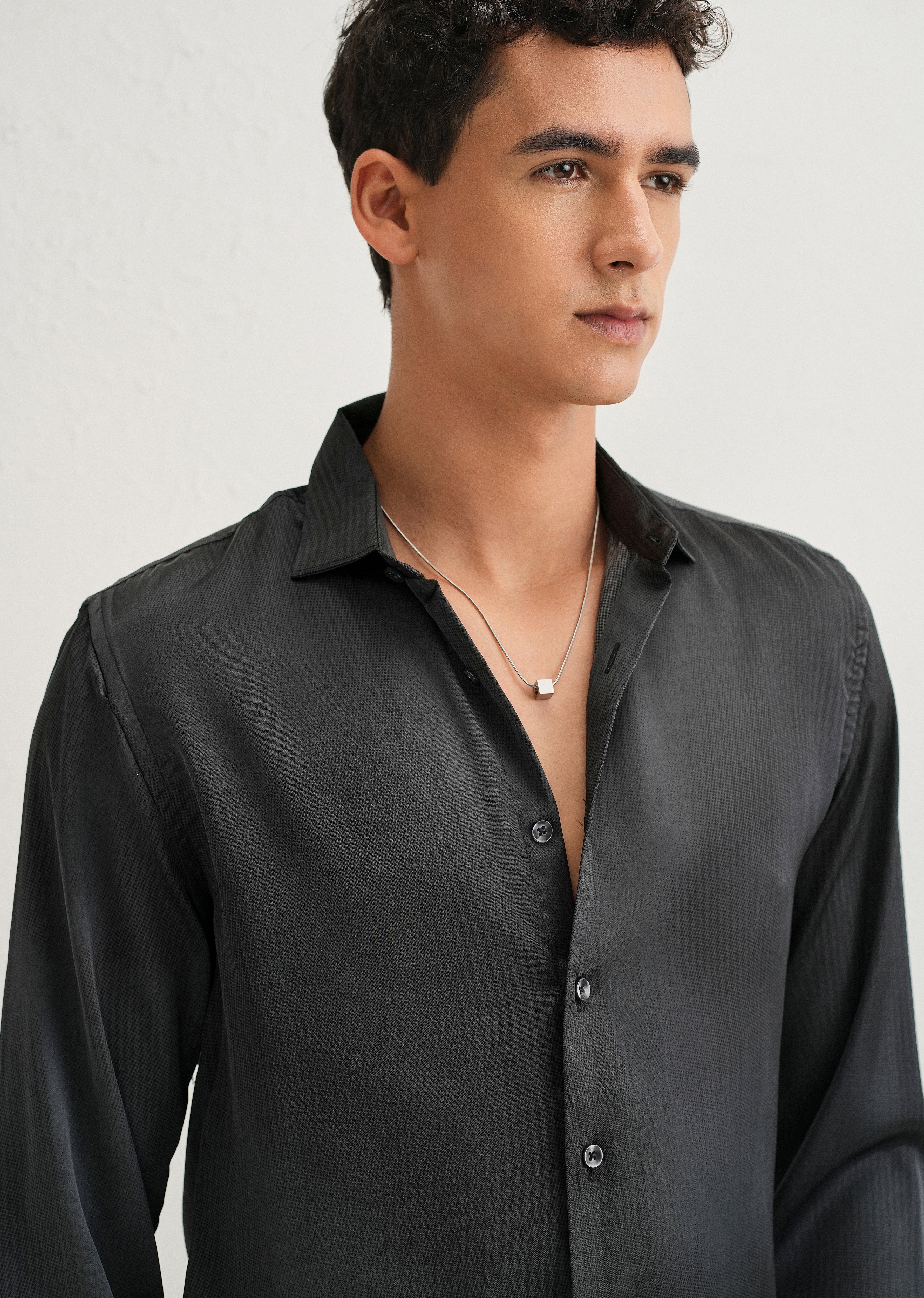 Green Stippling Abstract Printed Shirt