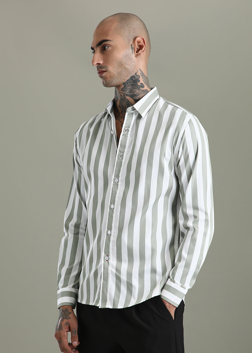 Green Striped Shirt