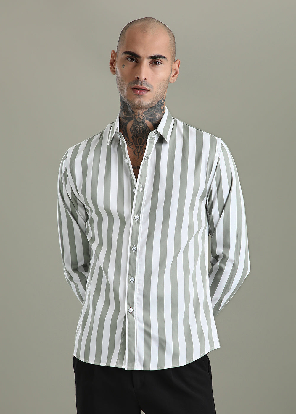 Green Striped Shirt