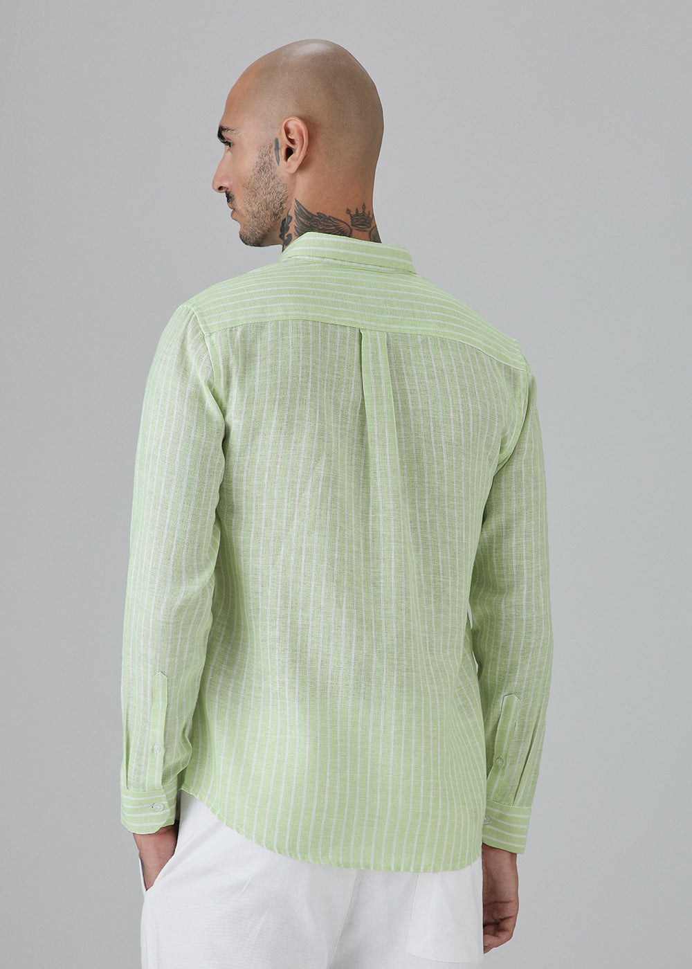 Green Stripe Linen Shirt