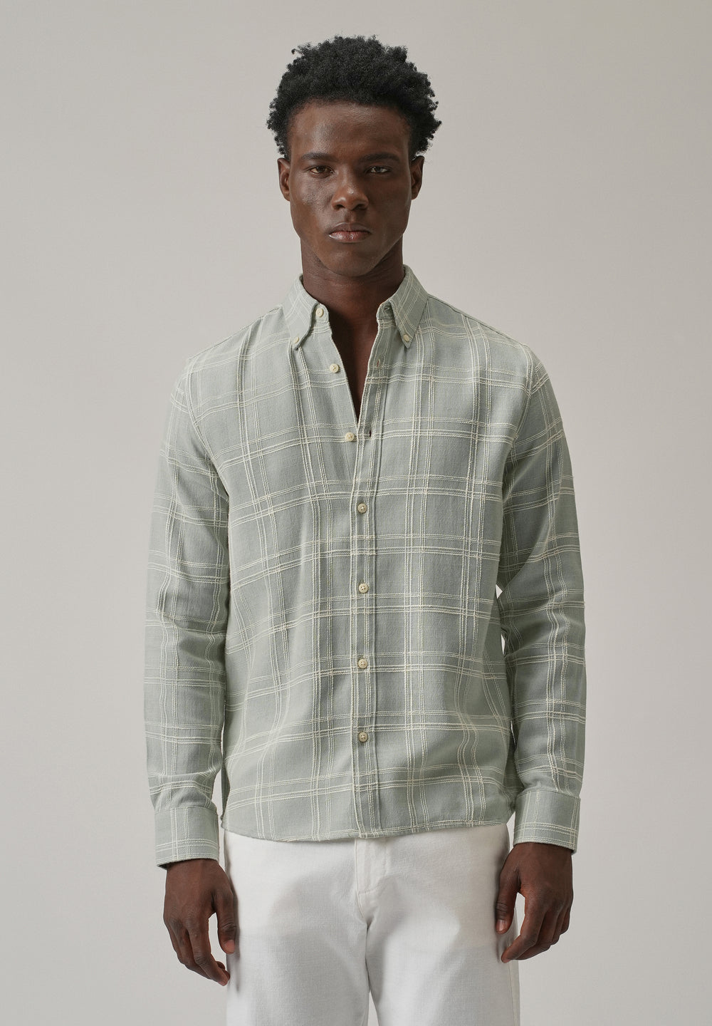 Green Chenille Check Shirt